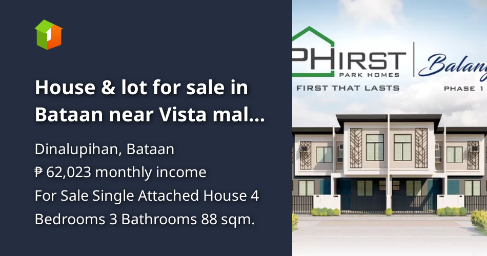 House & lot for sale in Bataan near Vista mall (Preselling / invest