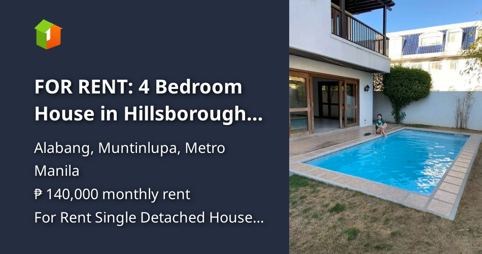 FOR RENT 4 Bedroom House in Hillsborough Alabang [House and Lot 🏘️