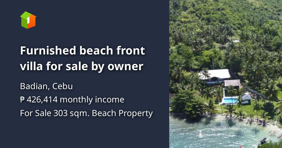 Furnished beach front villa for sale by owner [Beach Property 🏖️