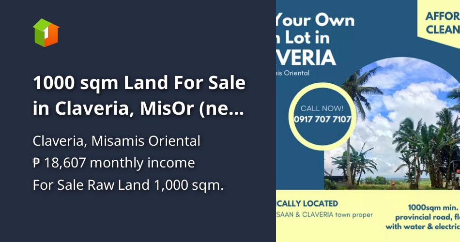 1000 sqm Land For Sale in Claveria, MisOr (near CDO) [Lot 🚜] (October
