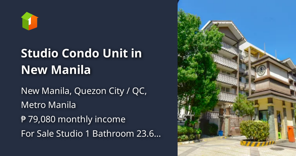 Studio Condo Unit in New Manila [Condo 🏙️] (April 2021) in New Manila