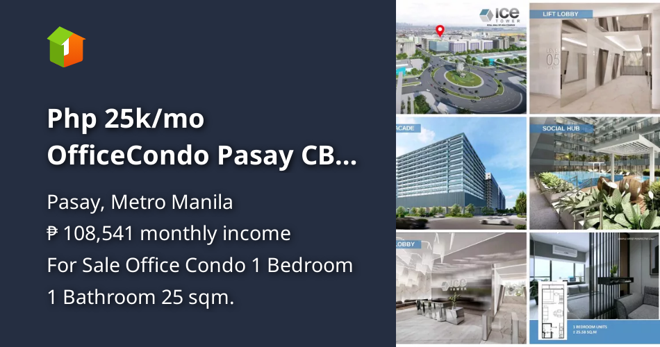 Php 25k/mo OfficeCondo Pasay CBD cor.EDSA near future monorail station ...