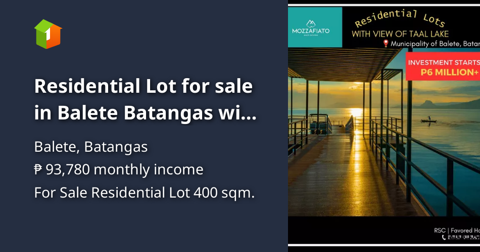 Residential Lot for sale in Balete Batangas with view of Taal Lake [Lot