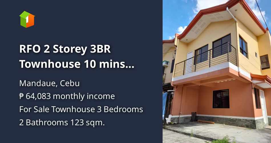 RFO 2 Storey 3BR Townhouse 10 mins Sacred Heart Ateneo de Cebu Phils