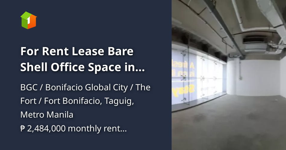 For Rent Lease Bare Shell Office Space in BGC 1380sqm [Commercial ...
