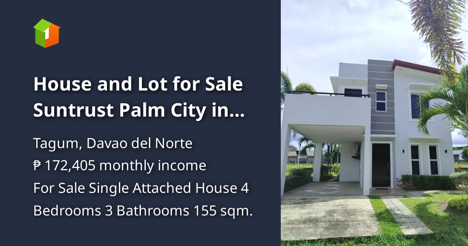 House and Lot for Sale Suntrust Palm City in Tagum Davao: Stretched DP ...