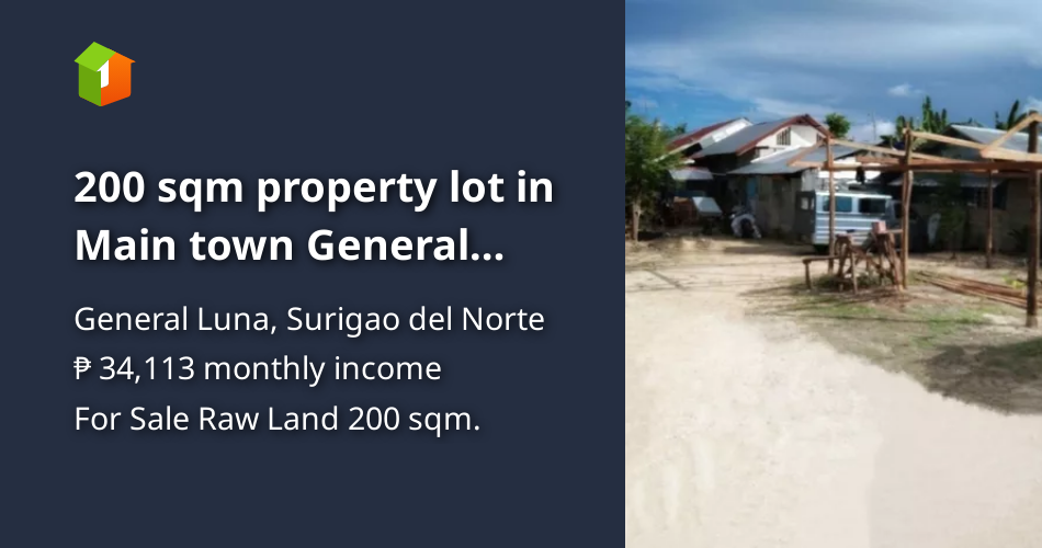 200 sqm property lot in Main town General Luna, Siargao. [Lot 🚜