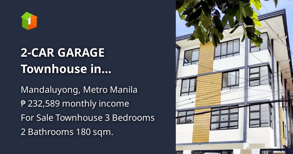 2CAR GARAGE Townhouse in Plainview, Mandaluyong [House and Lot 🏘️