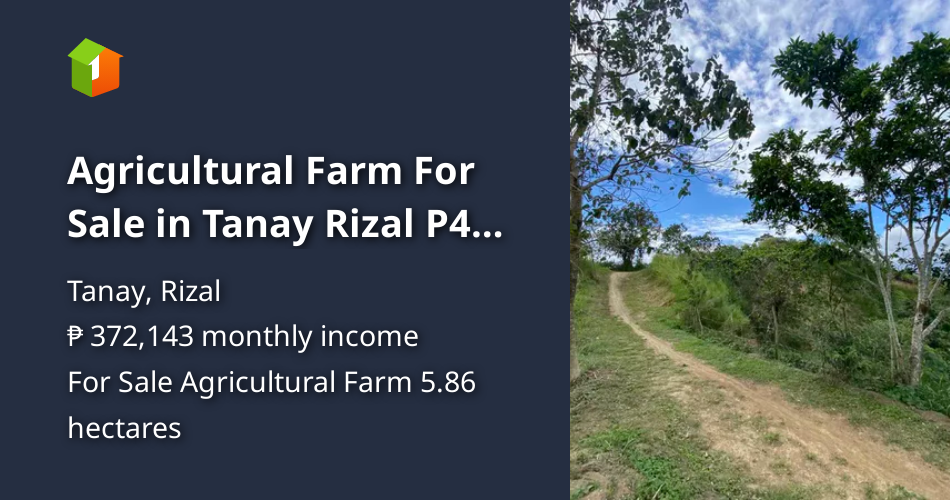 Agricultural Farm For Sale in Tanay Rizal P400 per sqm [Lot 🚜] (May ...