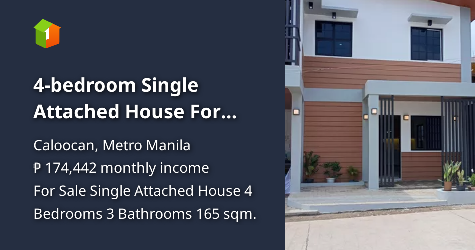 4bedroom Single Attached House For Sale in Caloocan Metro Manila