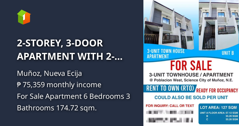 2STOREY, 3DOOR APARTMENT WITH 2BEDROOM/UNIT [Condo 🏙️] (April 2023