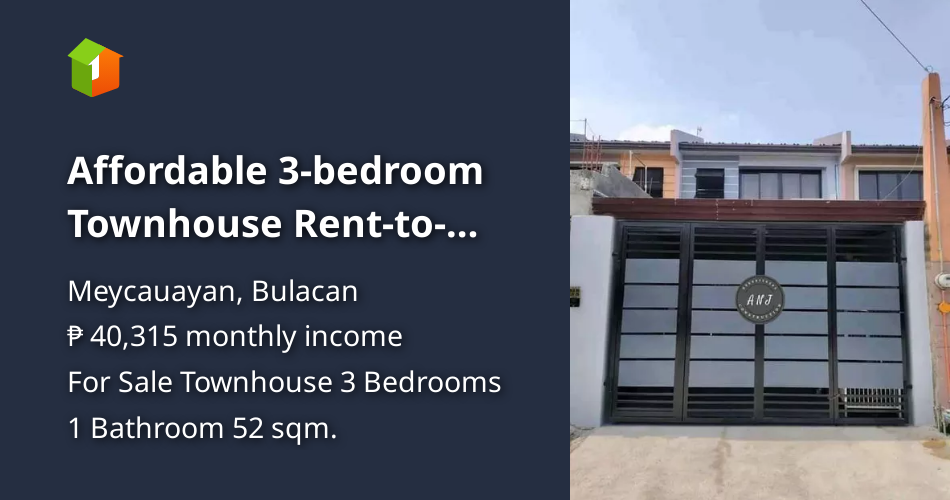 Affordable 3bedroom Townhouse Renttoown thru PagIBIG in Meycauayan