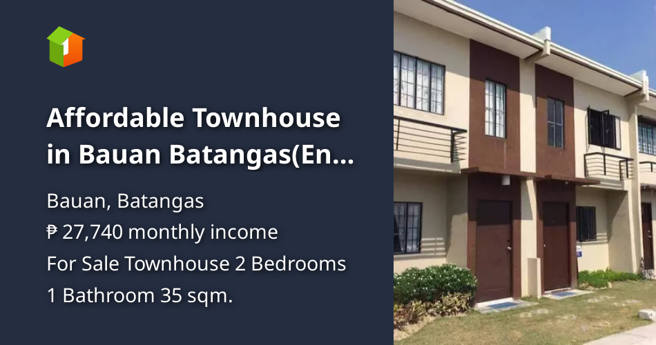 Affordable Townhouse in Bauan Batangas(End Unit) [House and Lot 🏘️