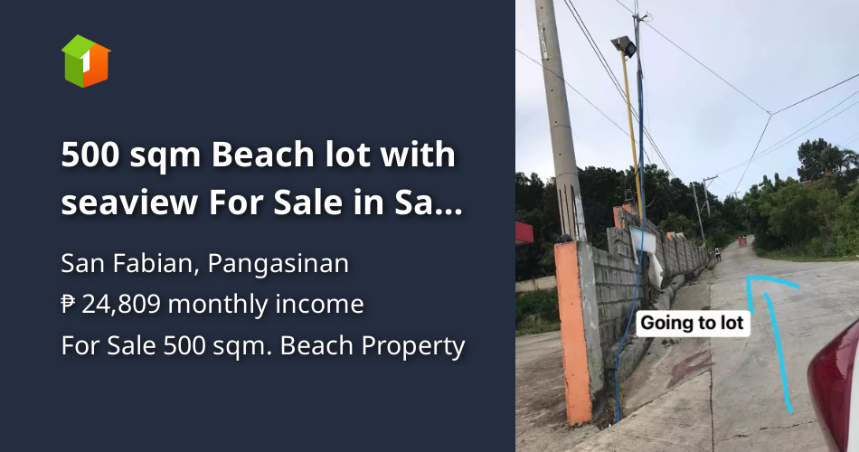 500 sqm Beach lot with seaview For Sale in San Fabian Pangasinan [Beach