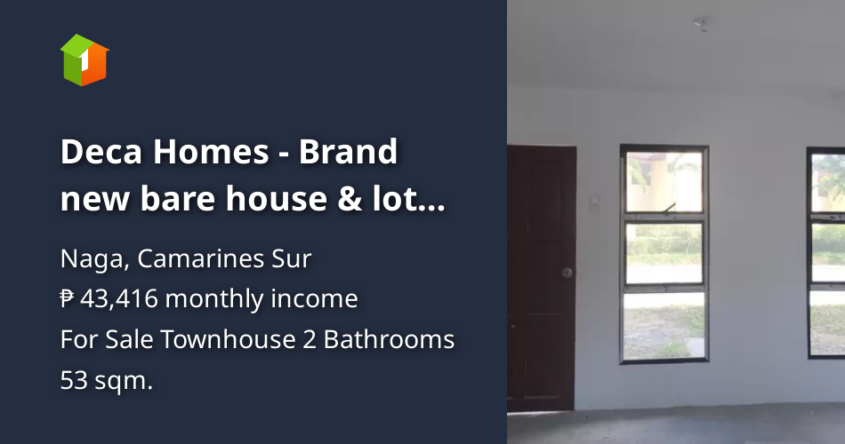 Deca Homes Brand new bare house & lot for sale. Contact +6