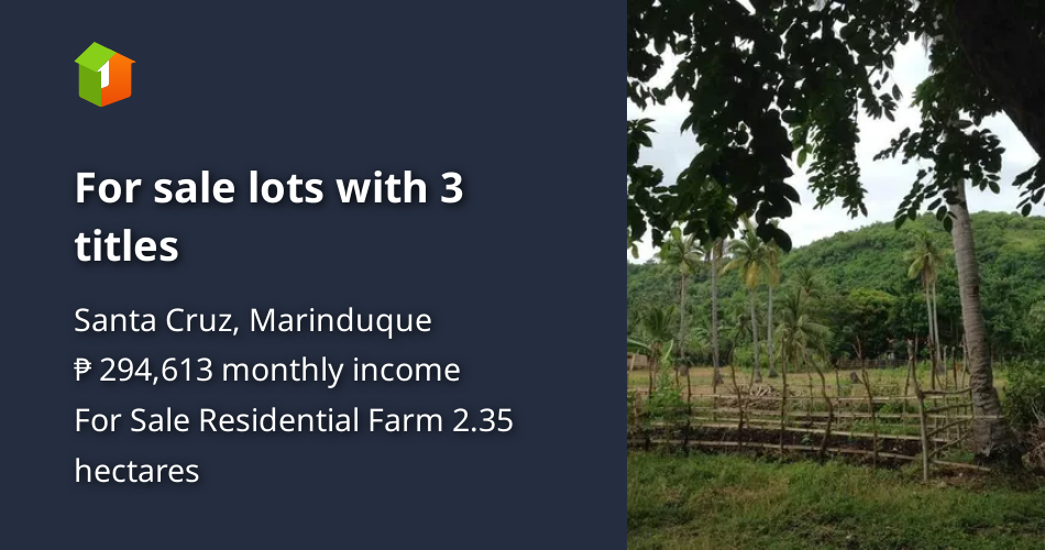 For sale lots with 3 titles [Lot 🚜] (February 2024) in Santa Cruz