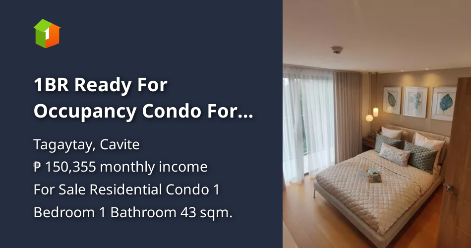 1BR Ready For Occupancy Condo For Sale in Tagaytay Highlands [Condos 🏙️ ... - 1Br Tagaytay Highlands Condo For Sale