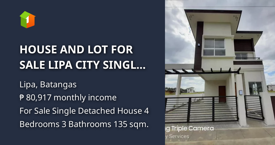 HOUSE AND LOT FOR SALE LIPA CITY SINGLE DETACHED 4BR W/ PARKING [House