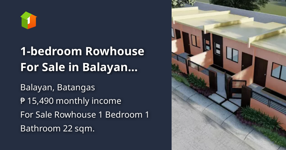 1-bedroom Rowhouse For Sale in Balayan Batangas [Houses and Lots 🏘️ ...