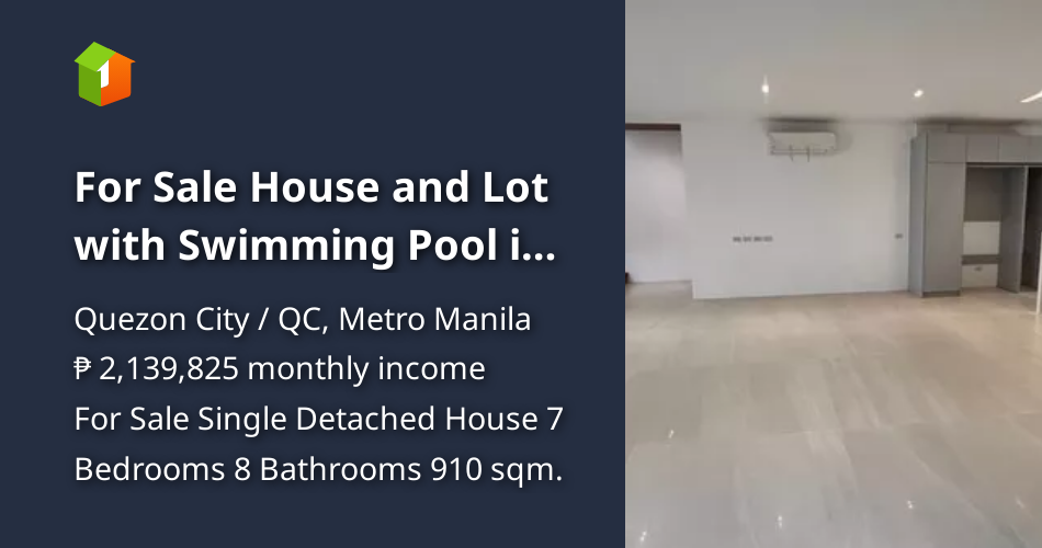For Sale House and Lot with Swimming Pool in Capitol Hills Quezon City