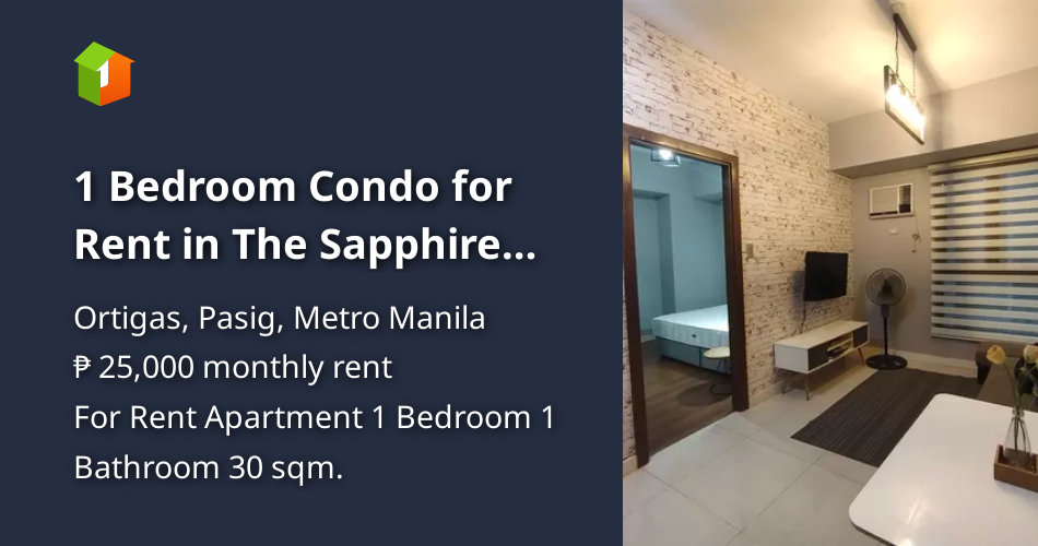 1 Bedroom Condo for Rent in The Sapphire Bloc, North Tower ,Ortigas
