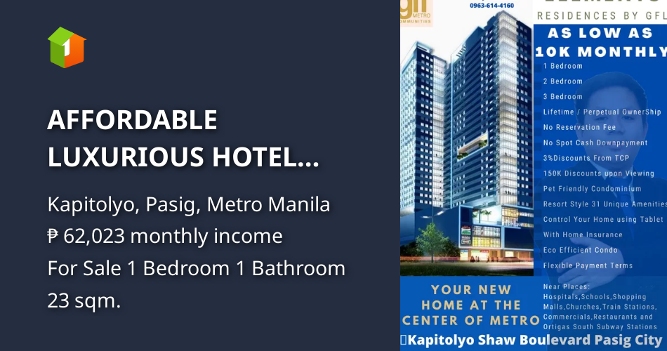 AFFORDABLE LUXURIOUS HOTEL STYLE CONDO IN SHAW BOULEVARD PASIG CITY