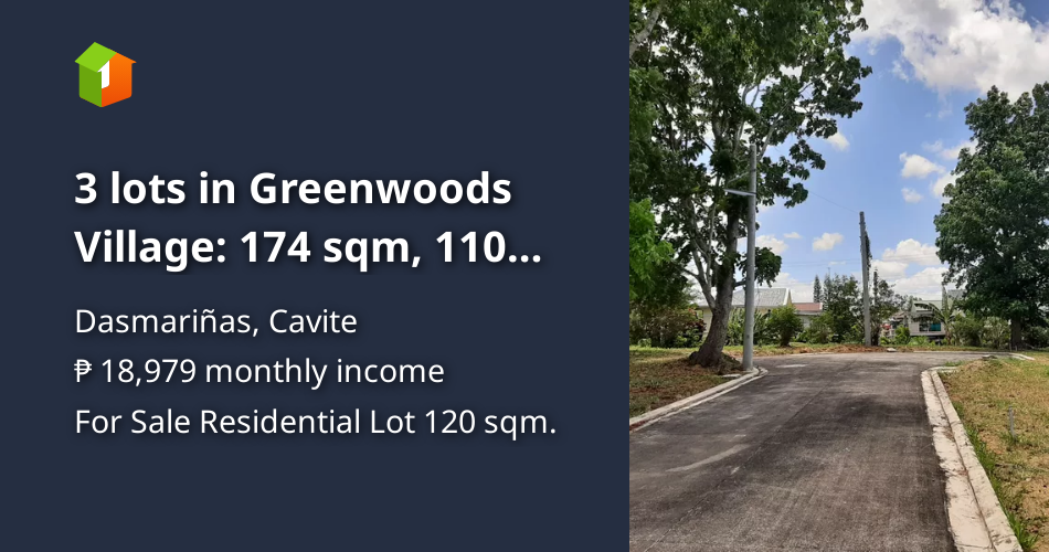 3 lots in Greenwoods Village 174 sqm, 110 sqm, 120 sqm [Lot 🚜