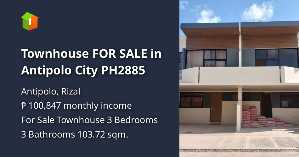 Townhouse FOR SALE in Antipolo City PH2885 [House and Lot 🏘️] (April