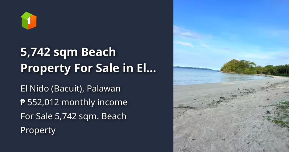 5,742 sqm Beach Property For Sale in El Nido (Bacuit) Palawan [Beach Property 🏖️] (October 2023