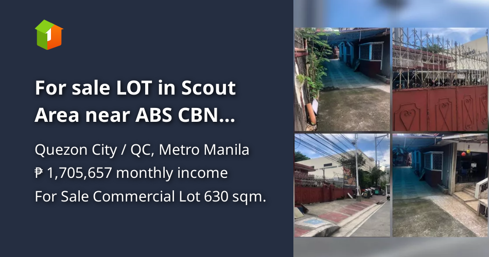 For sale LOT in Scout Area near ABS CBN Quezon City 630 SQ.M [Lot 🚜