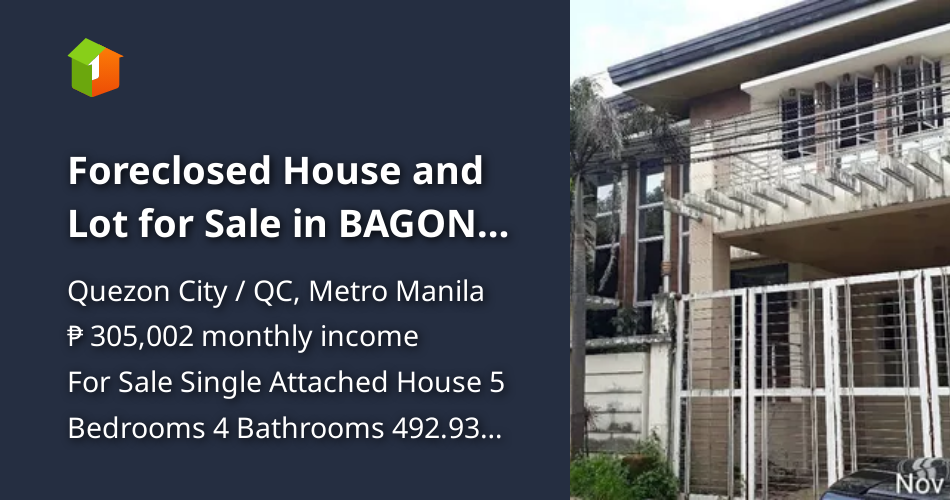 Foreclosed House and Lot for Sale in BAGONG SILANG Quezon City [House
