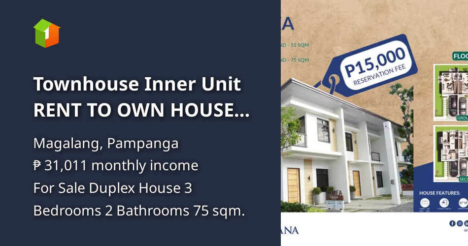 Townhouse Inner Unit RENT TO OWN HOUSE IN MAGALANG [House and Lot 🏘️] (December 2022) in