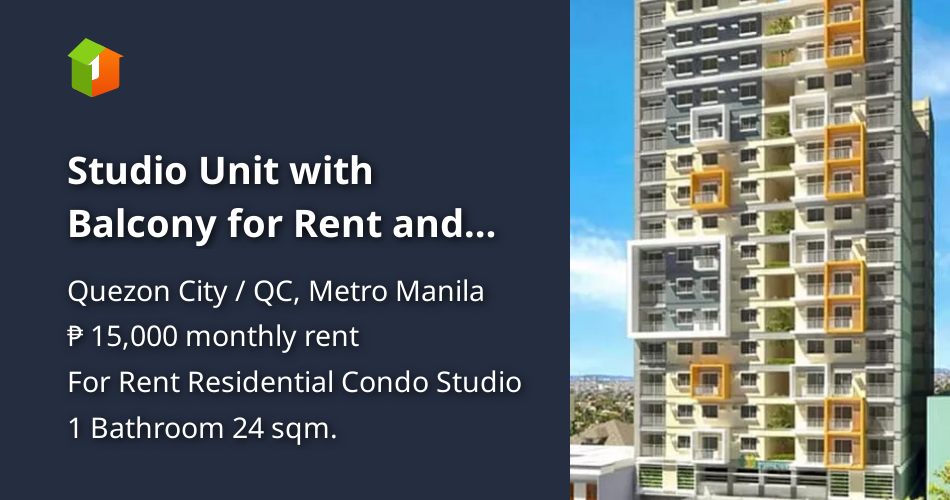 Studio Unit with Balcony for Rent and Sale in Symfoni Kamias [Condos 🏙️