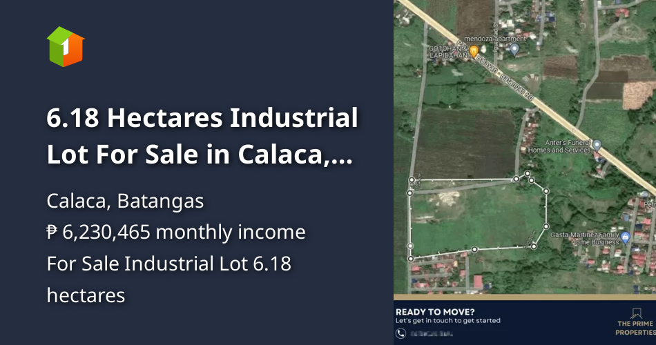 6.18 Hectares Industrial Lot For Sale in Calaca, Batangas [Lot 🚜