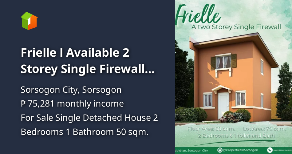 Frielle l Available 2 Storey Single Firewall with 2 BR in Sorsogon ...