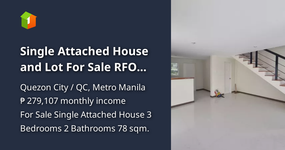 Single Attached House and Lot For Sale RFO Near UP Town Katipunan QC