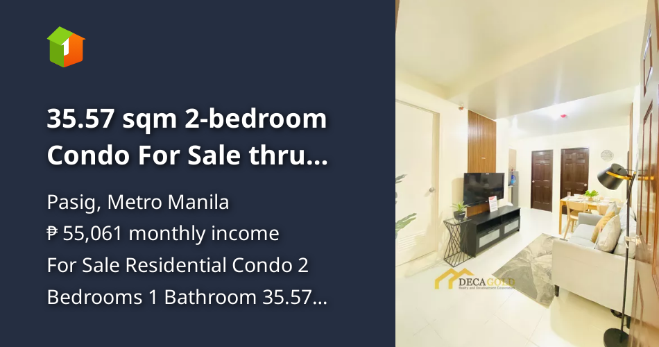 35.57 sqm 2bedroom Condo For Sale thru PagIBIG in Pasig Metro Manila