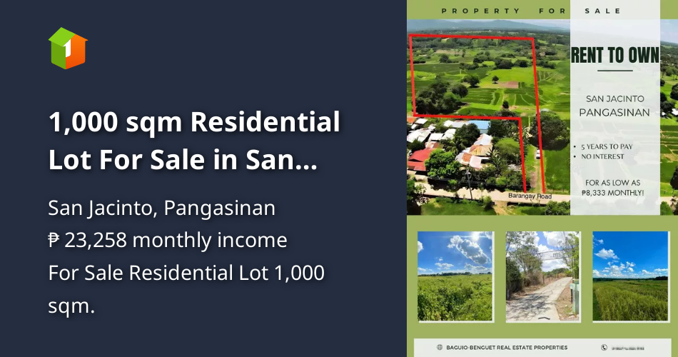 1,000 sqm Residential Lot For Sale in San Jacinto Pangasinan [Lot 🚜