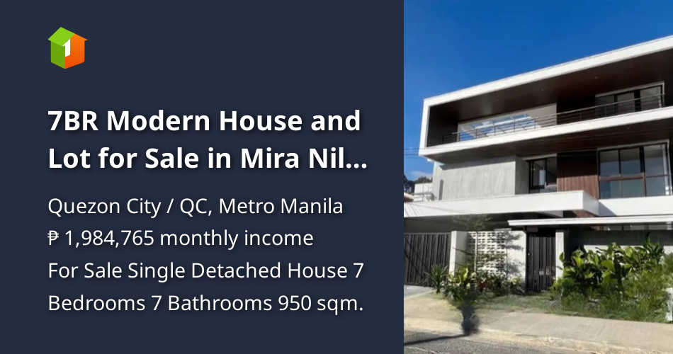 7BR Modern House and Lot for Sale in Mira Nila Homes, Quezon City