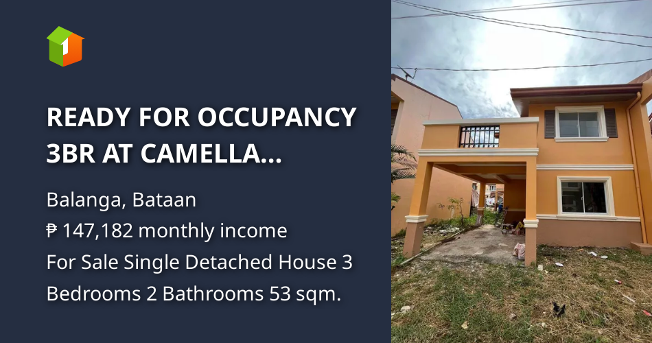READY FOR OCCUPANCY 3BR AT CAMELLA HOMES BALANGA [House and Lot 🏘️