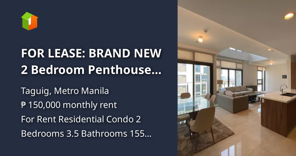 FOR LEASE: BRAND NEW 2 Bedroom Penthouse in Arbor Lanes, Arca South ...