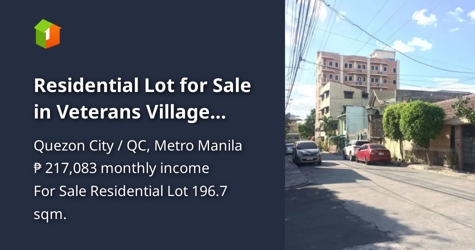 Residential Lot for Sale in Veterans Village Quezon City [Lot 🚜