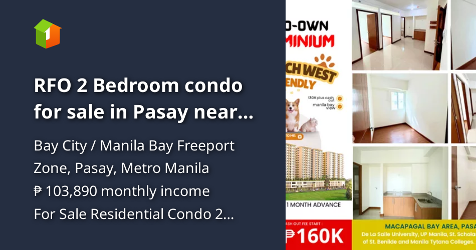 RFO 2 Bedroom condo for sale in Pasay near Okada Manila and Solaire