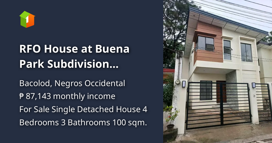 RFO House at Buena Park Subdivision Bacolod with 4 bedrooms [House and Lot 🏘️] (December 2023