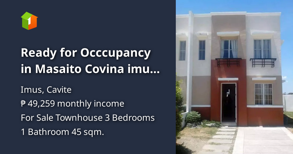 Ready for Occcupancy in Masaito Covina imus near Bacoor [House and Lot