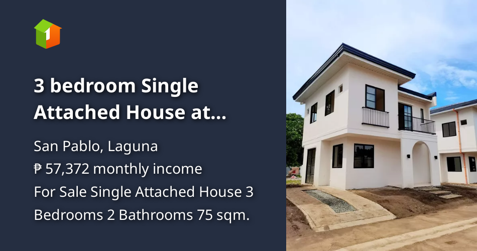 3 bedroom Single Attached House at Santevi San Pablo City Laguna [House