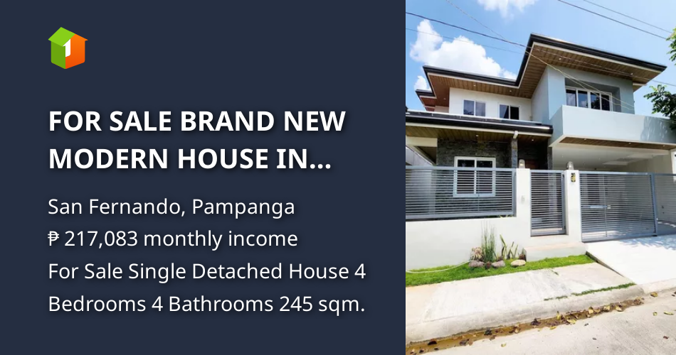 FOR SALE BRAND NEW MODERN HOUSE IN PAMPANGA NEAR SM TELABASTAGAN [House
