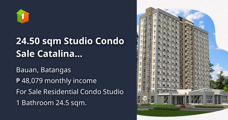 24.50 sqm Studio Condo Sale Catalina Residences Bauan Batangas (2022