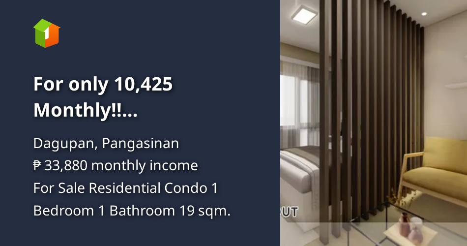 For only 10,425 Monthly!! Condominium Unit Dagupan City!! [Condos 🏙️