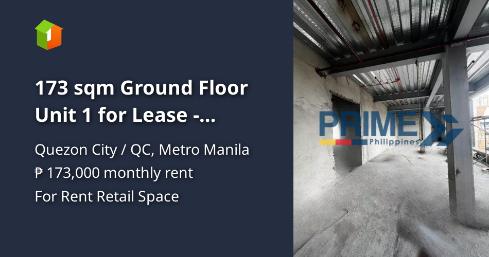 173 sqm Ground Floor Unit 1 for Lease Maginhawa, Quezon City
